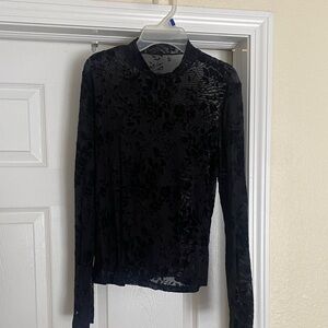 Elegant Black Floral Women's Top